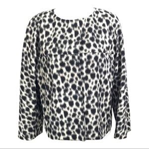 Mantu Women’s Size 46 Animal Print Cotton Blend Swing Jacket XL